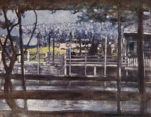 Een Wisteria-tuin door Mortimer Ludington Menpes